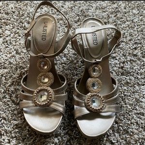 Unlisted Metallic Gold Dressy Sandals size 10